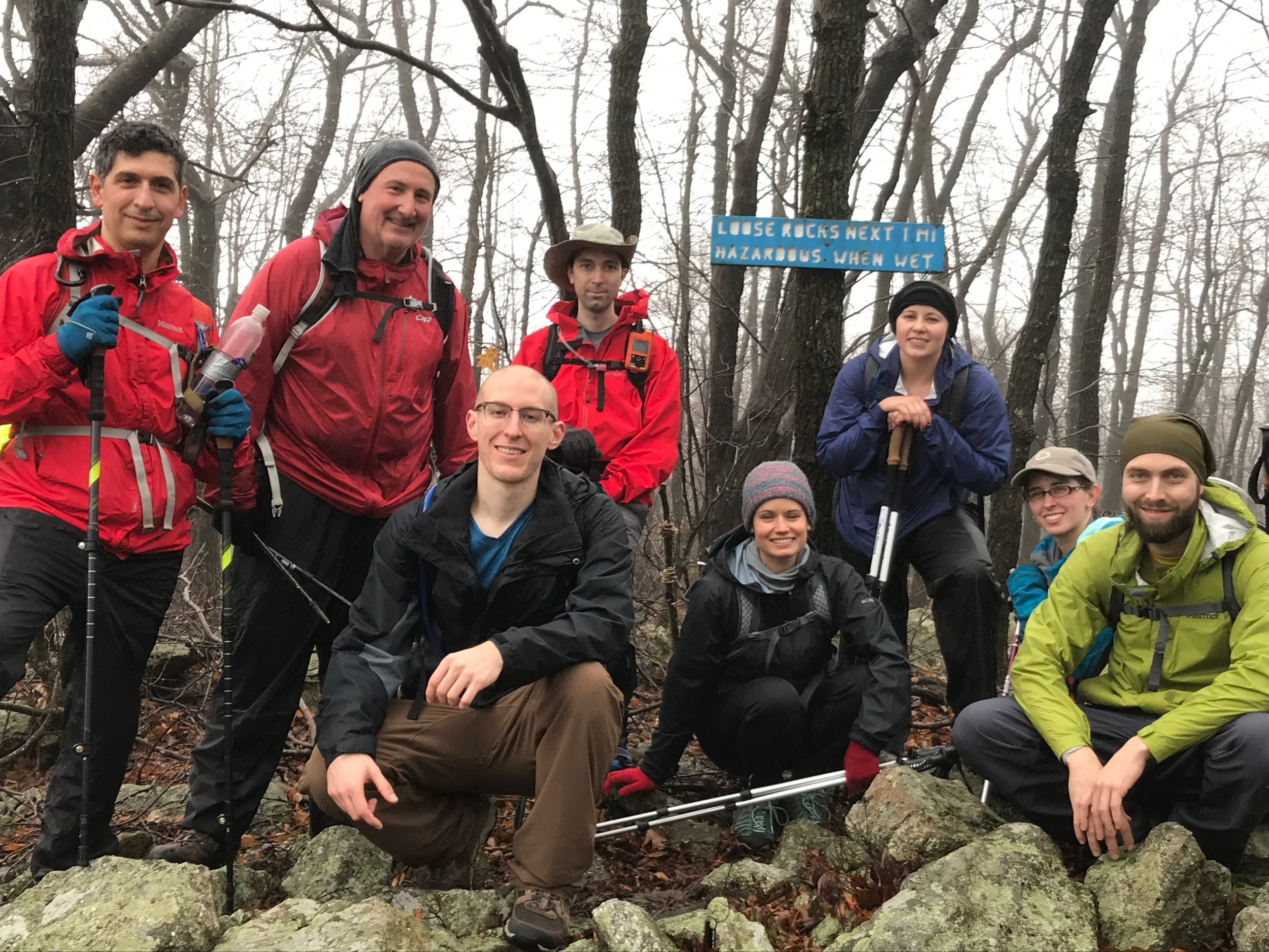 group of hikers at lehigh gap hiking